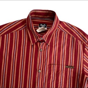 vintage red dolce and Gabbana shirt d&g shirt stripe shirt
