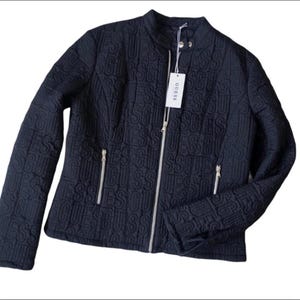Guess all over stitch biker jacket black  jacket