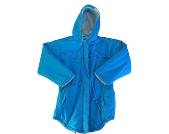 Vintage 90s Blue Puffer Ski Jacket, Y2K Winter Sportswear