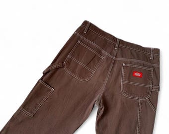 Pantalones Dickies marrones vintage, pantalones utilitarios de skate Dickies