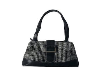Monedero con hebilla de tweed Y2K - Bolso de hombro gótico chic
