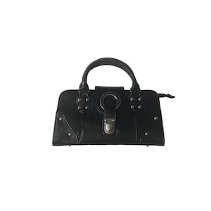 Y2K purse black buckle purse vegan Leather y2k gothic purse handbag