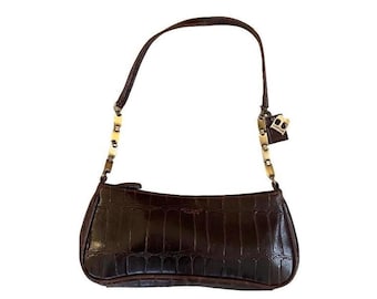 Bolso de mano de cuero marrón Bulaggi
