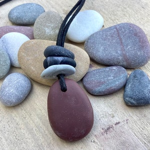 faux rock necklace zen necklace buddhist stone stack spiritual stacked stones faux  stone necklace cairn necklace no clasp necklace