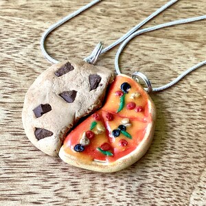 cookie friendship necklace kawaii chocolate chip gift for girl teenager best friends bff two part necklace mini food bag charms girlfriend image 6