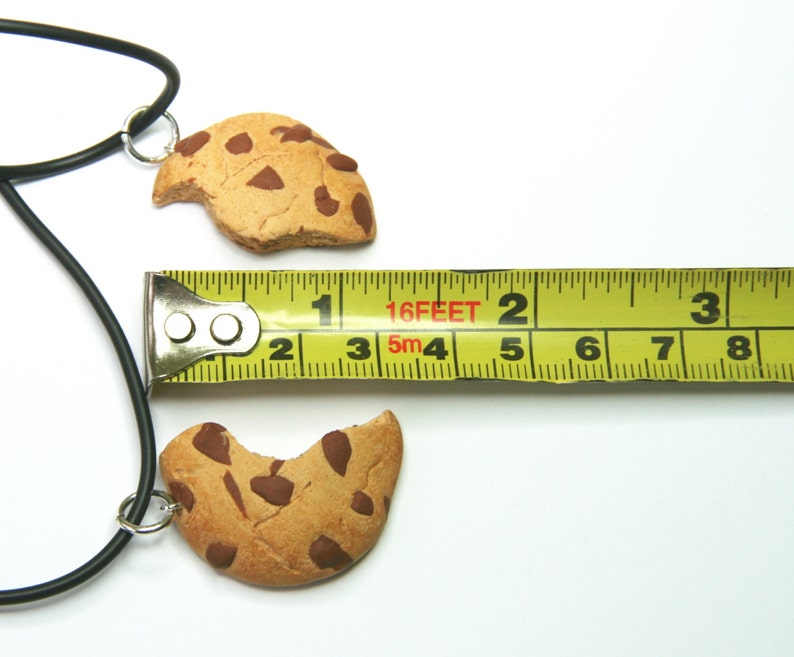 cookie friendship necklace kawaii chocolate chip gift for girl teenager best friends bff two part necklace mini food bag charms girlfriend image 4