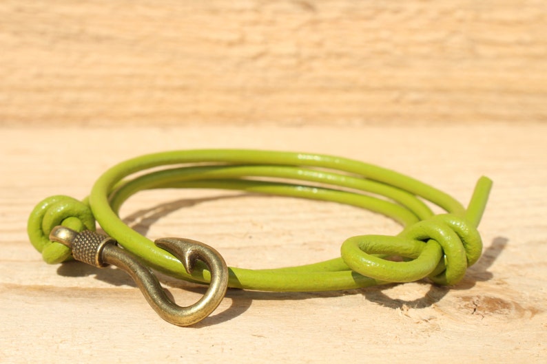 Fish Hook Leather Bracelet Fishing Bracelet Fisherman Etsy