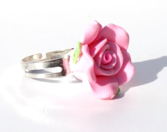 anillo de rosa rosa anillo de verano anillo de flores anillo de flores anillo de flores rosas joyería de verano jardinera de rosas declaración de regalo anillo audaz anillo kitsch anillo