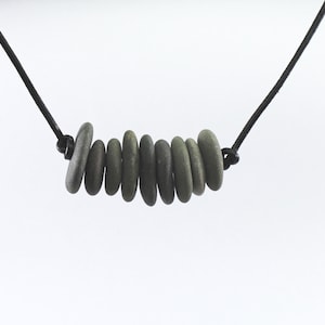 rock necklace zen necklace buddhist stone stack spiritual stacked stones natural stone necklace cairn necklace drilled beach stone leather