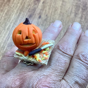 jack o&#39; lantern ring halloween ring gesneden pompoen ring pompoen ring gothic ring fancy dress ring gothic sieraden halloween accessoire