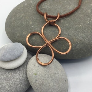 copper necklace copper quatrefoil necklace statement necklace vegan necklace ethnic necklace copper anniversary earthy jewellery hammered