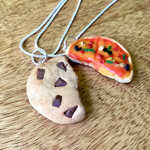 cookie friendship necklace kawaii chocolate chip gift for girl teenager best friends bff two part necklace mini food bag charms girlfriend image 7