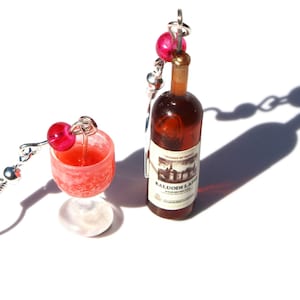 Wein Ohrringe Rotwein Ohrringe Miniatur Essen Ohrringe Flasche Wein Wein Flasche Ohrringe Glas Wein Glas Glas Ohrring Wein Liebhaber Geschenk