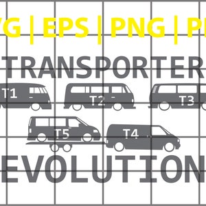 VW Transporter Evolution svg / File di taglio Cricut / Silhouette / Svg Pdf Eps Png