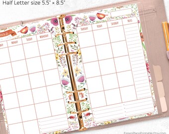 5 5 X 8 5 2021 Monthly Planner Printable Refill Calendar Etsy