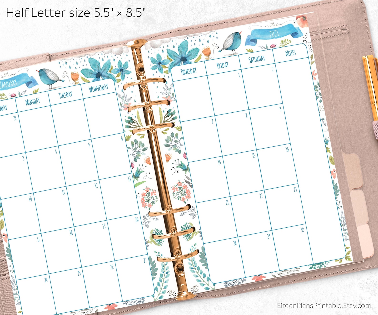 5-5-x-8-5-2021-monthly-planner-printable-refill-calendar-etsy