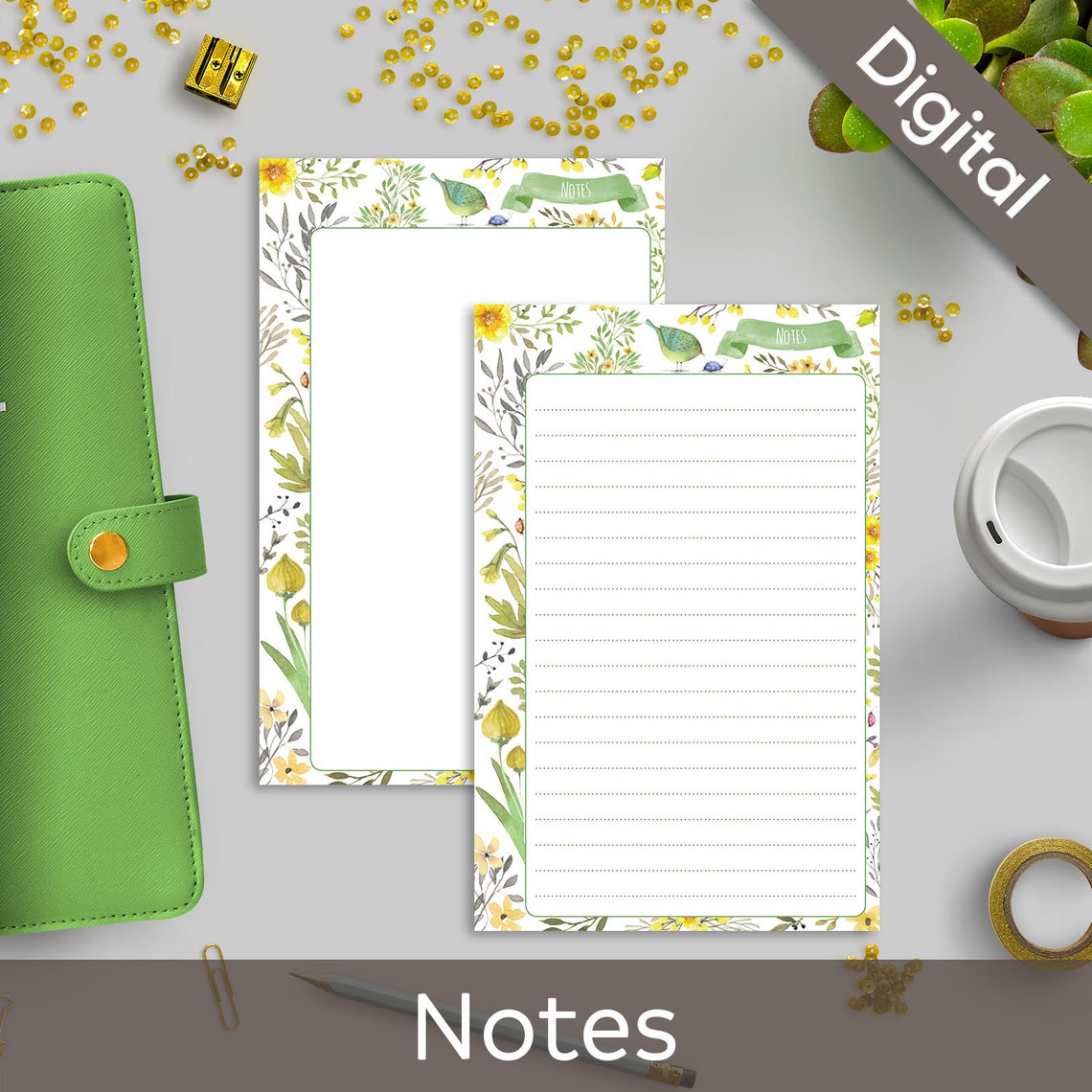 5.5x8.5 Notes Printable Half size printable refills Lined & | Etsy