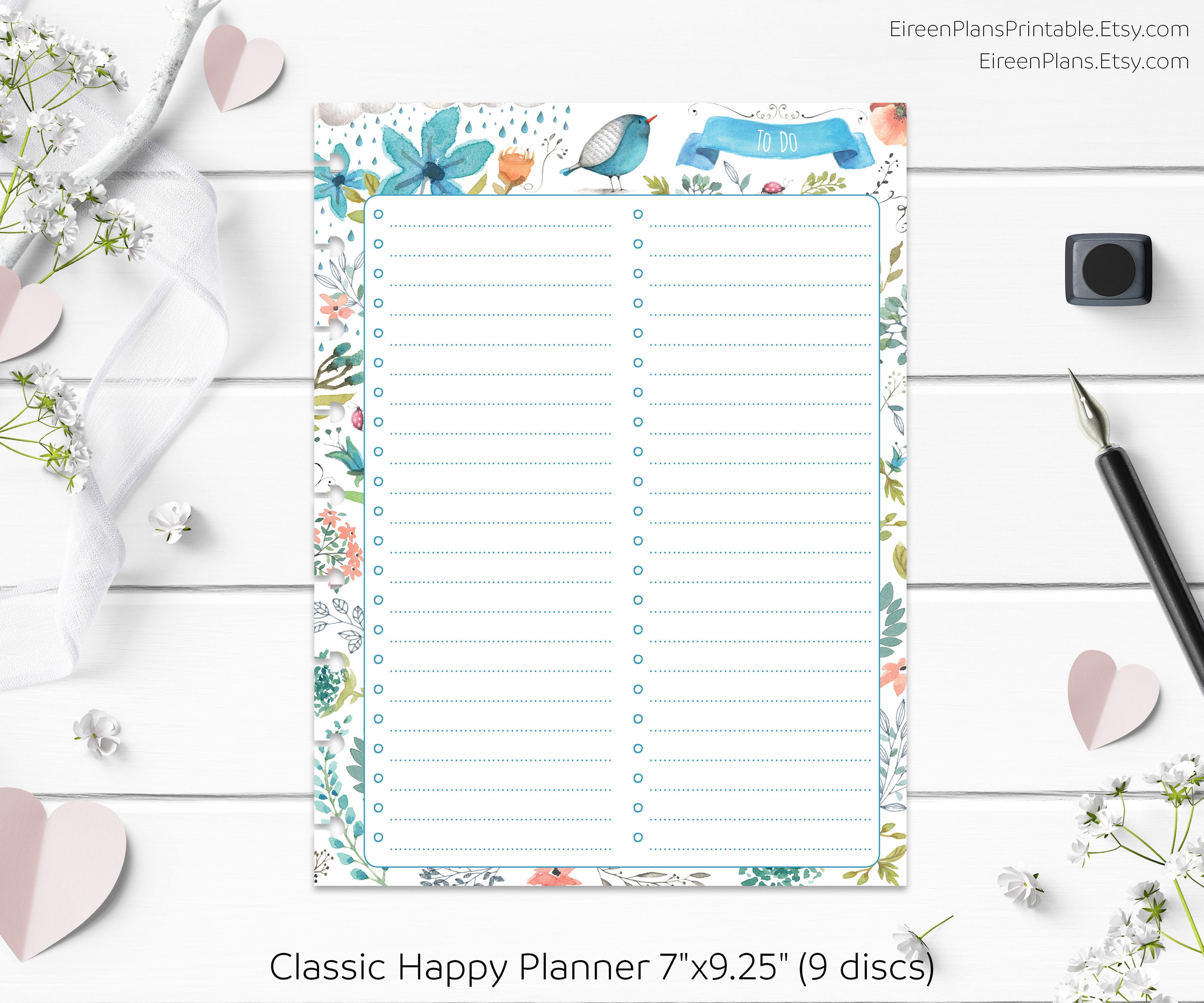 Happy Planner To Do List Printable Pages Checklist Checkbox | Etsy