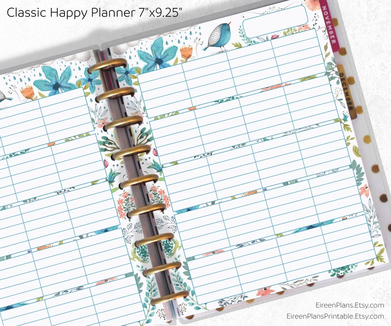 Happy Planner Printable Pages Undated Teacher Planner Insert Etsy