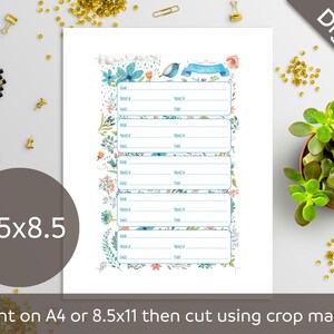 5.5x8.5 Address Book Pages Printable Contact Sheets Half | Etsy
