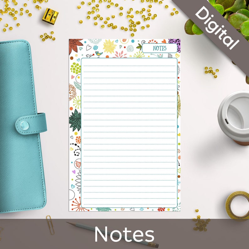5.5x8.5 Notes Printable Half Size Printable Refills Lined & | Etsy