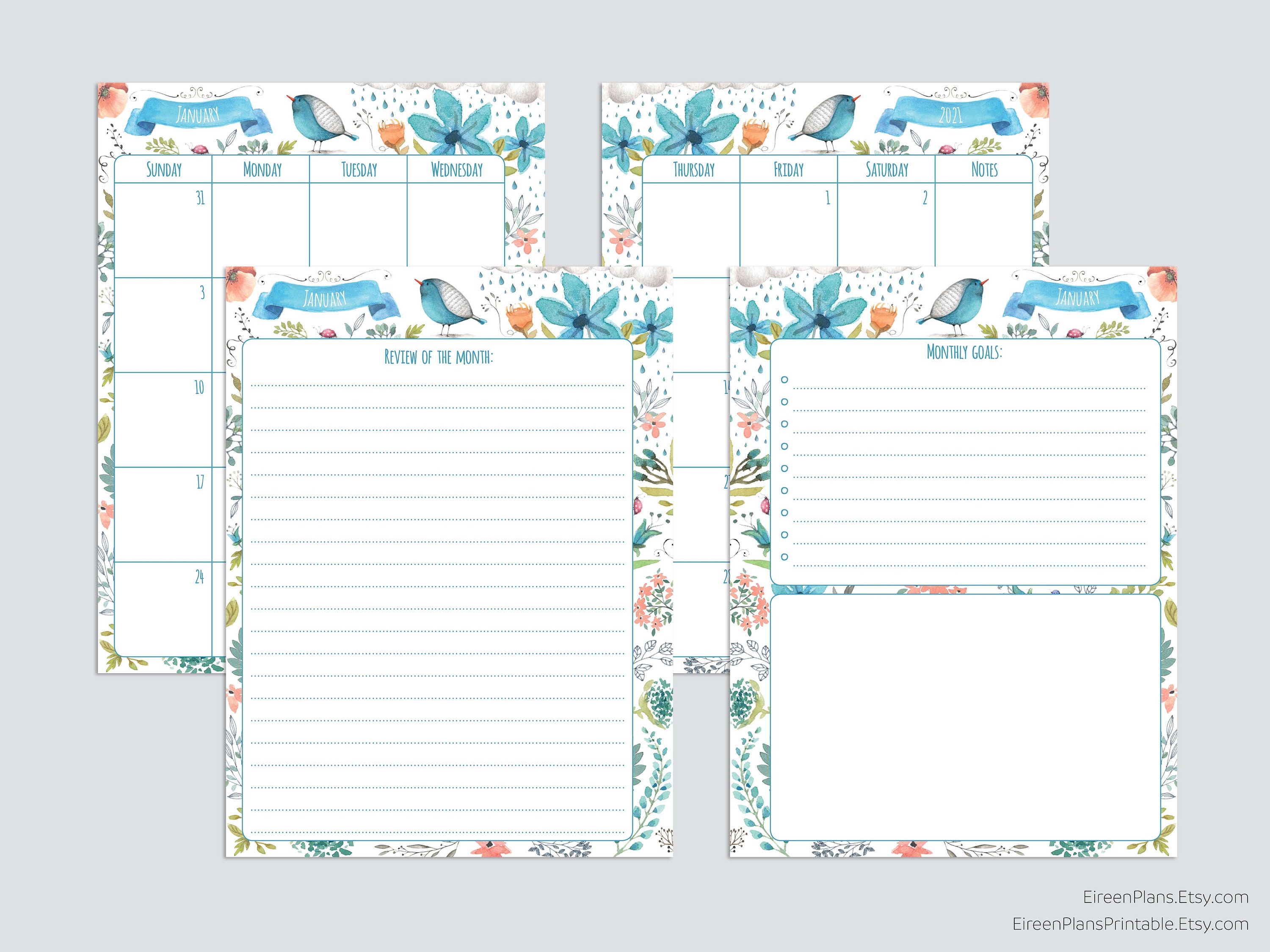 2021-classic-happy-planner-monthly-printable-pages-2021-etsy