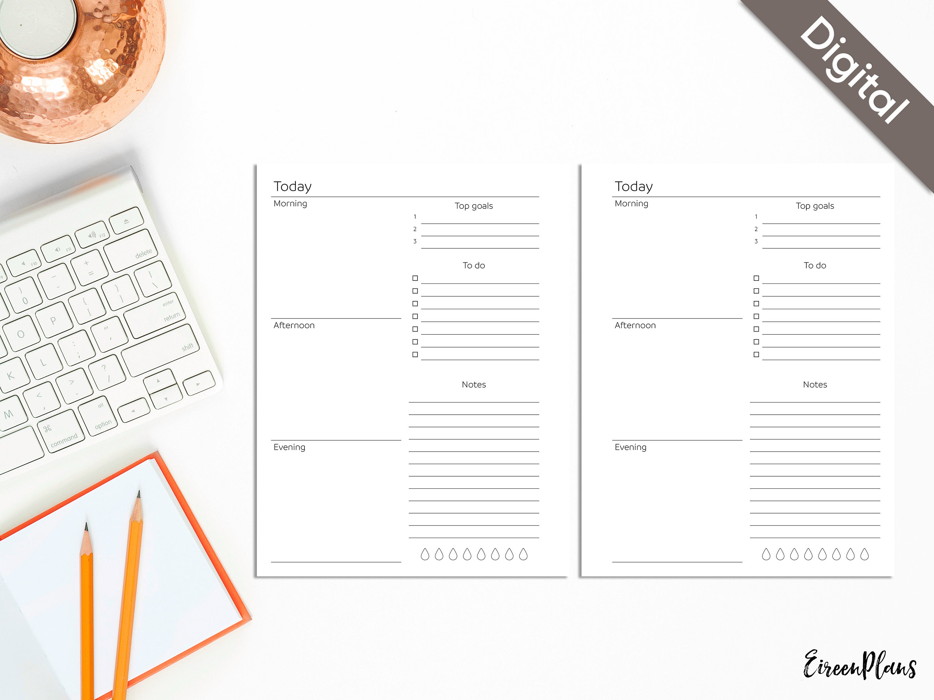 Minimalist Daily Planner Classic Happy Planner Printable | Etsy
