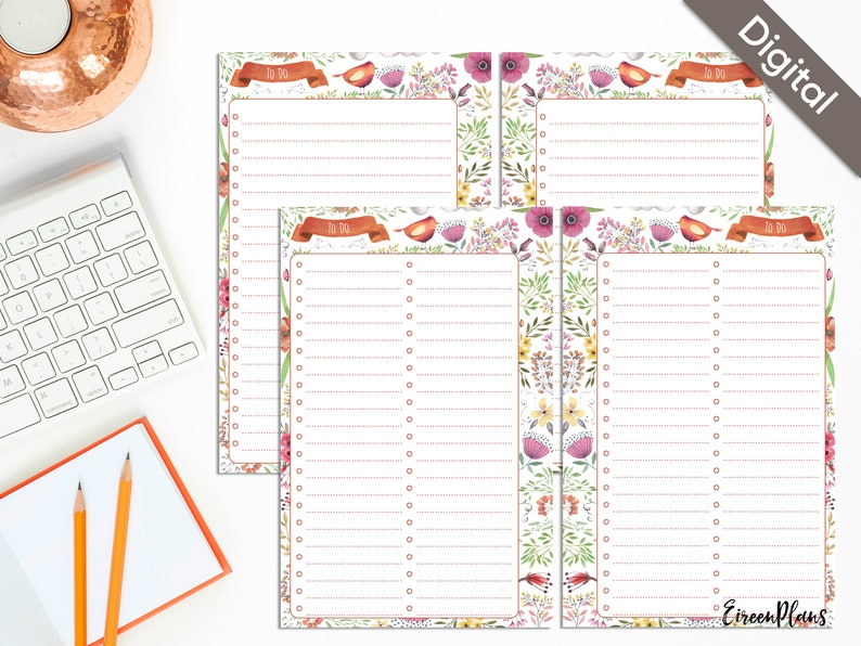 5.5 x 8.5 To Do List Printable Half page printable refill ...