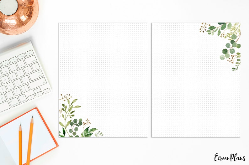 85x11 greenery notes writing paper printable notes pages