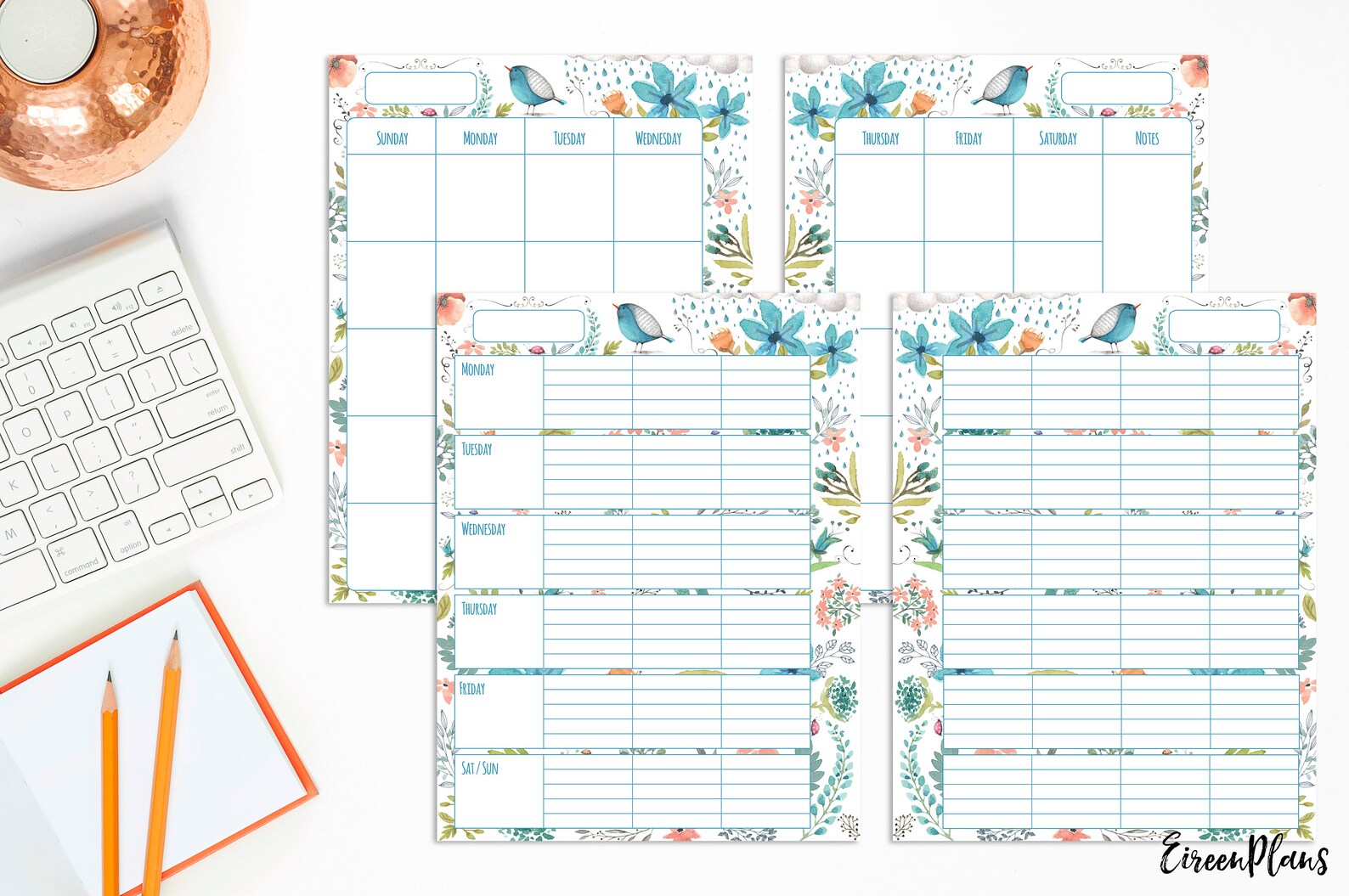 8.5x11 Undated Teacher Planner Printable Monthly & Weekly Etsy