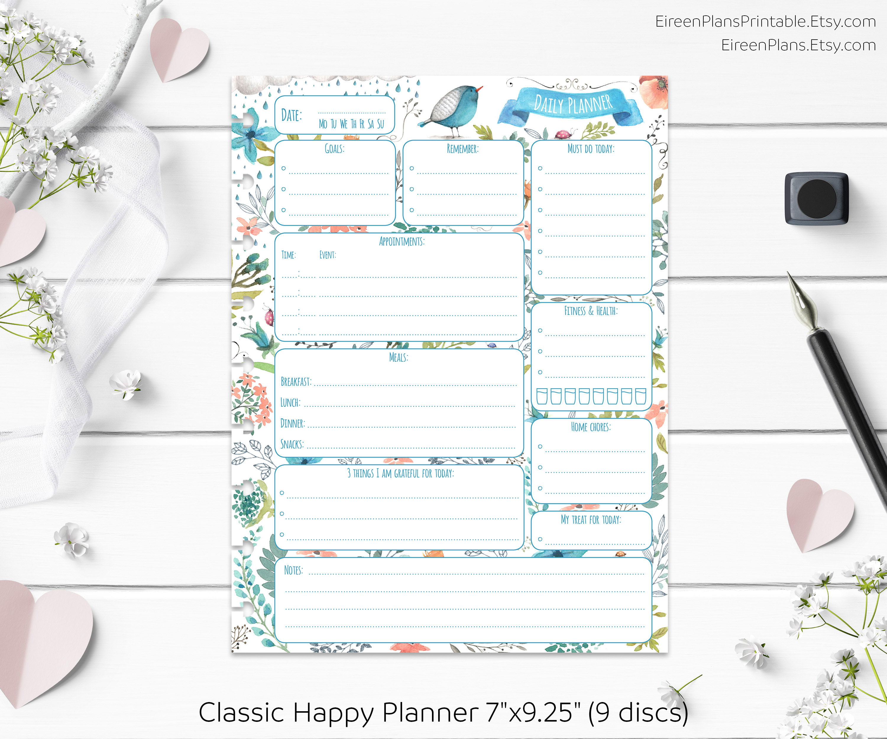 Classic Happy Planner Printable Pages Daily Planner Daily Etsy