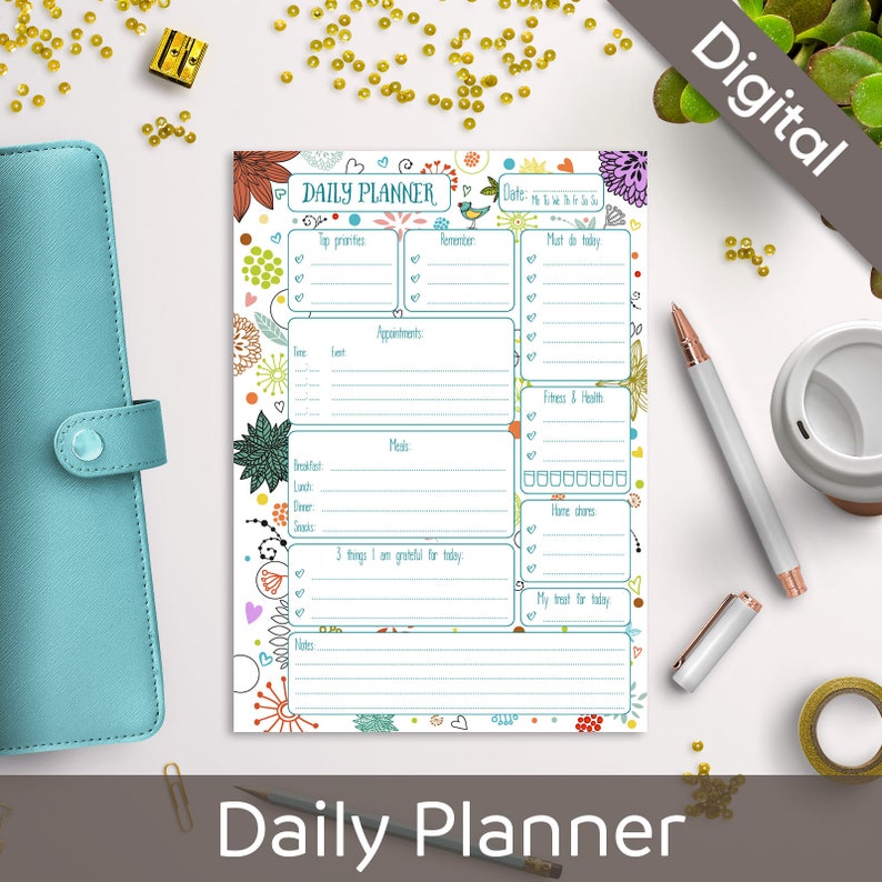A5 Daily Planner Printable Filofax A5 Size Printable Refills | Etsy