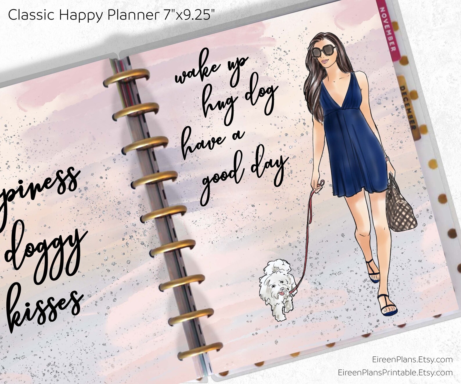 Classic Happy Planner Printable Cover or Dashboard Girl with Etsy