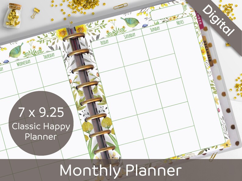 Happy Planner Printable Pages Monthly Calendar Undated | Etsy