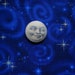 1 Fabric covered button Man on the moon Crazy Quilting Embellishment