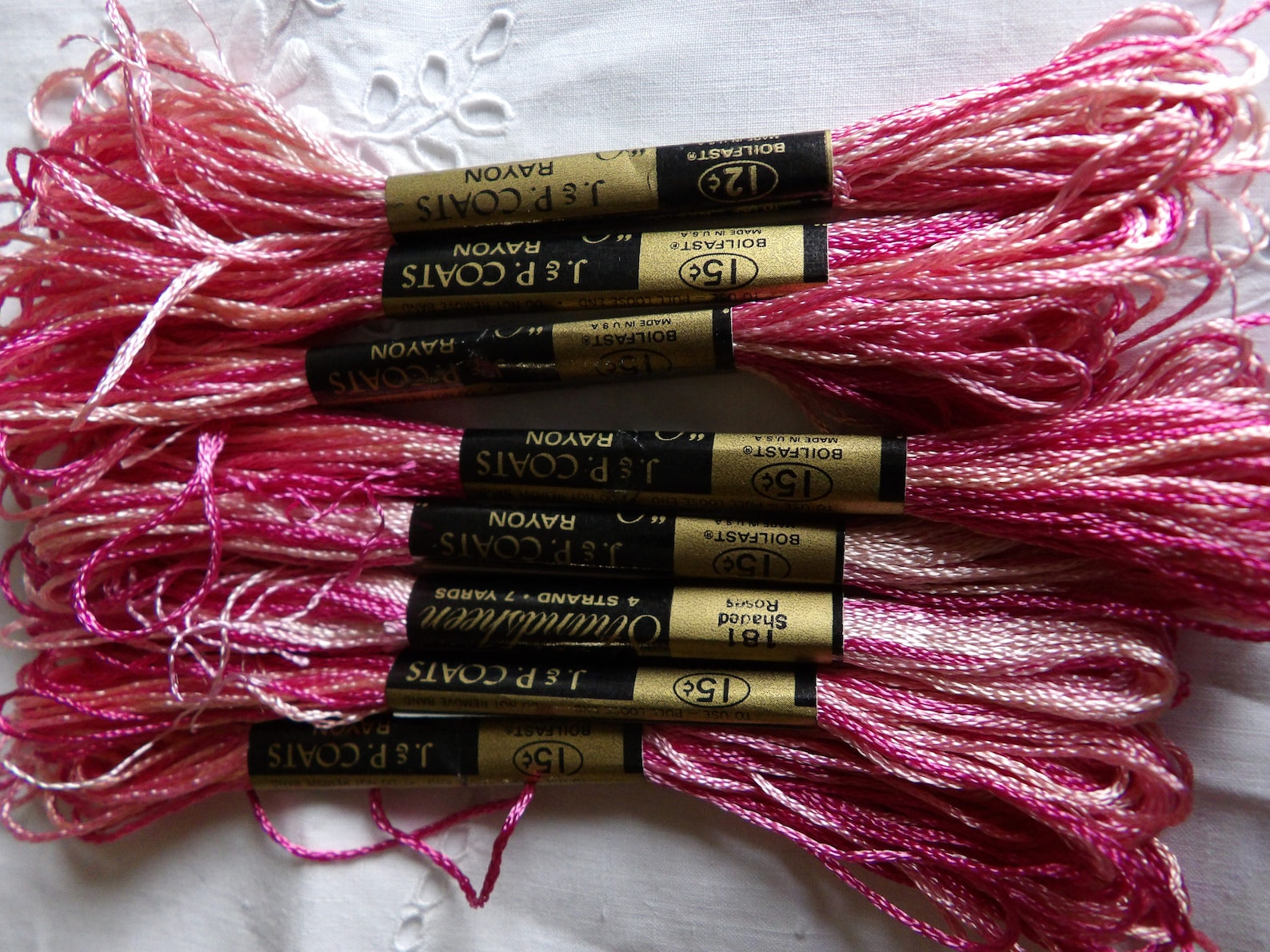 8 Skeins Vintage Rayon Silk Embroidery Floss Variegated Pink - Etsy