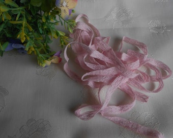 1 Yard Pink Lace Trim 1/4" Wide