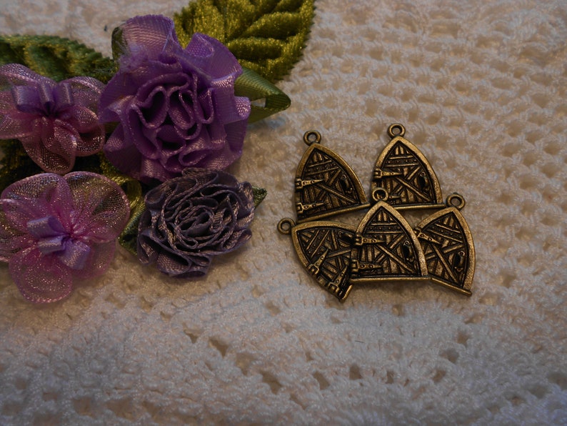 5 Bronze tone Fairy Door Charms 34 inch