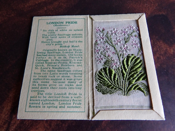 Vintage Kensitas Cigarette Silk, London Pride Floral (Small)