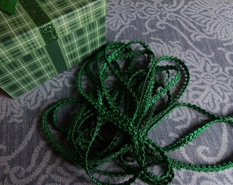 1 Yard  Kelly Green Gimp Braid Trim  1/4  inch