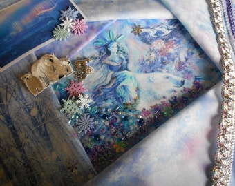 Super Delux Crazy Quilting Kit, Slow Stiching with Embellishments " Queen of the Polar Bears"