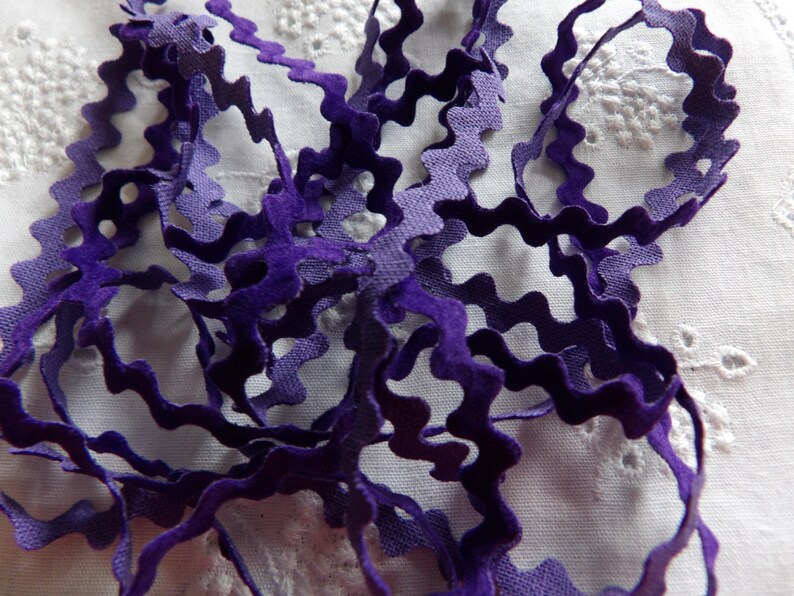 Purple Ric Rac Trim 1 Yard Bright Purple Velveteen Rick Rack Non Stretch Sewing Trim 1/4 ...