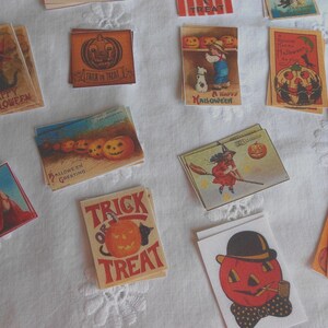 Halloween Postage Stamp Images: Fusible Cotton Fabric Embellishments