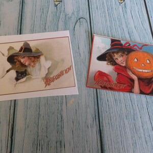 2- 2 1/2 x 3 inch Images Printed on Fusible Cotton Fabric   Embellishment- Halloween!