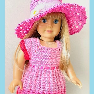 Crochet 18 Inch Doll Summer Playtime Dress Pattern #KC1893, Easy Skill Level, PDF Crochet DIGITAL Pattern
