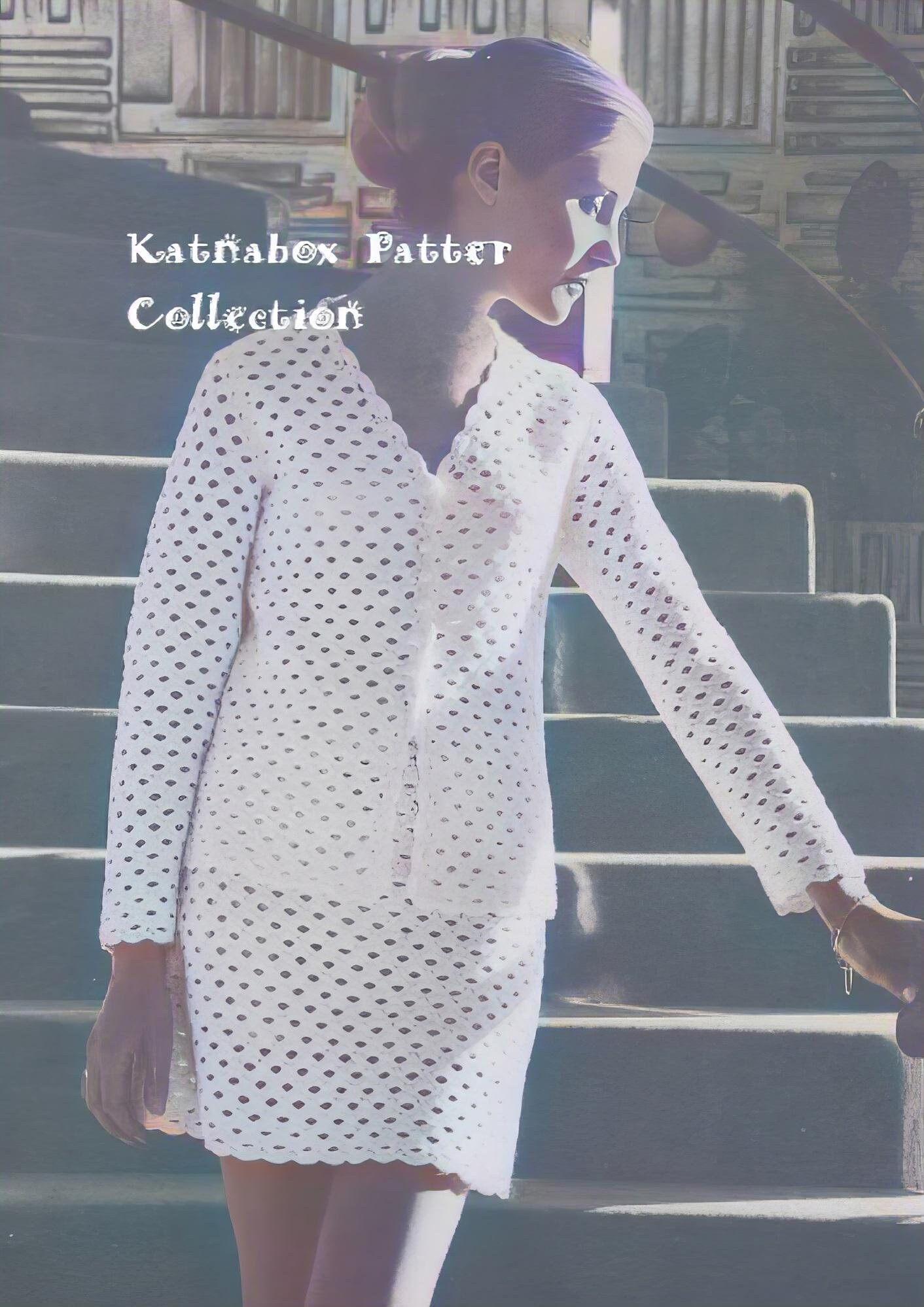 Crochet Ladies Cardigan and Skirt Pattern Set #KC0496, Intermediate Skill Level, Crochet PDF Pattern