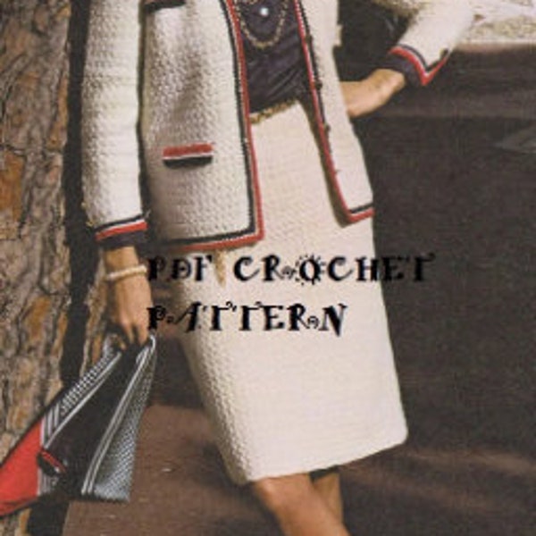 Crochet Ladies White Suit Pattern #KC1230, Advanced Skill Level, Crochet PDF Digital Pattern