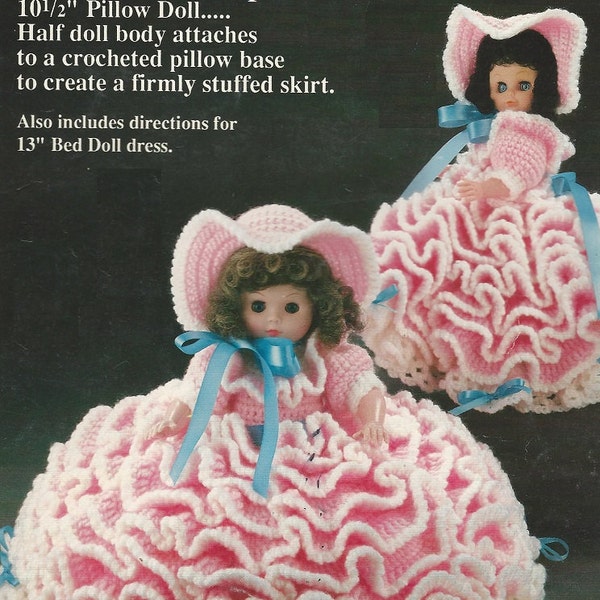 Crochet Mary Had a Little Lamb Pillow Doll or Bed Doll Dress Pattern #KC1004, Intermediate Skill Level, Crochet PDF Digital Pattern