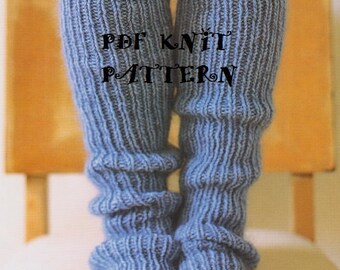 Knit Ladies Super Easy Legwarmers Pattern #KC0379, Beginner Skill Level, Knit PDF Digital Pattern