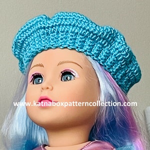 Crochet 18 Inch Doll Beret Crochet Pattern #KC1891, Easy Skill Level, PDF Crochet DIGITAL Pattern